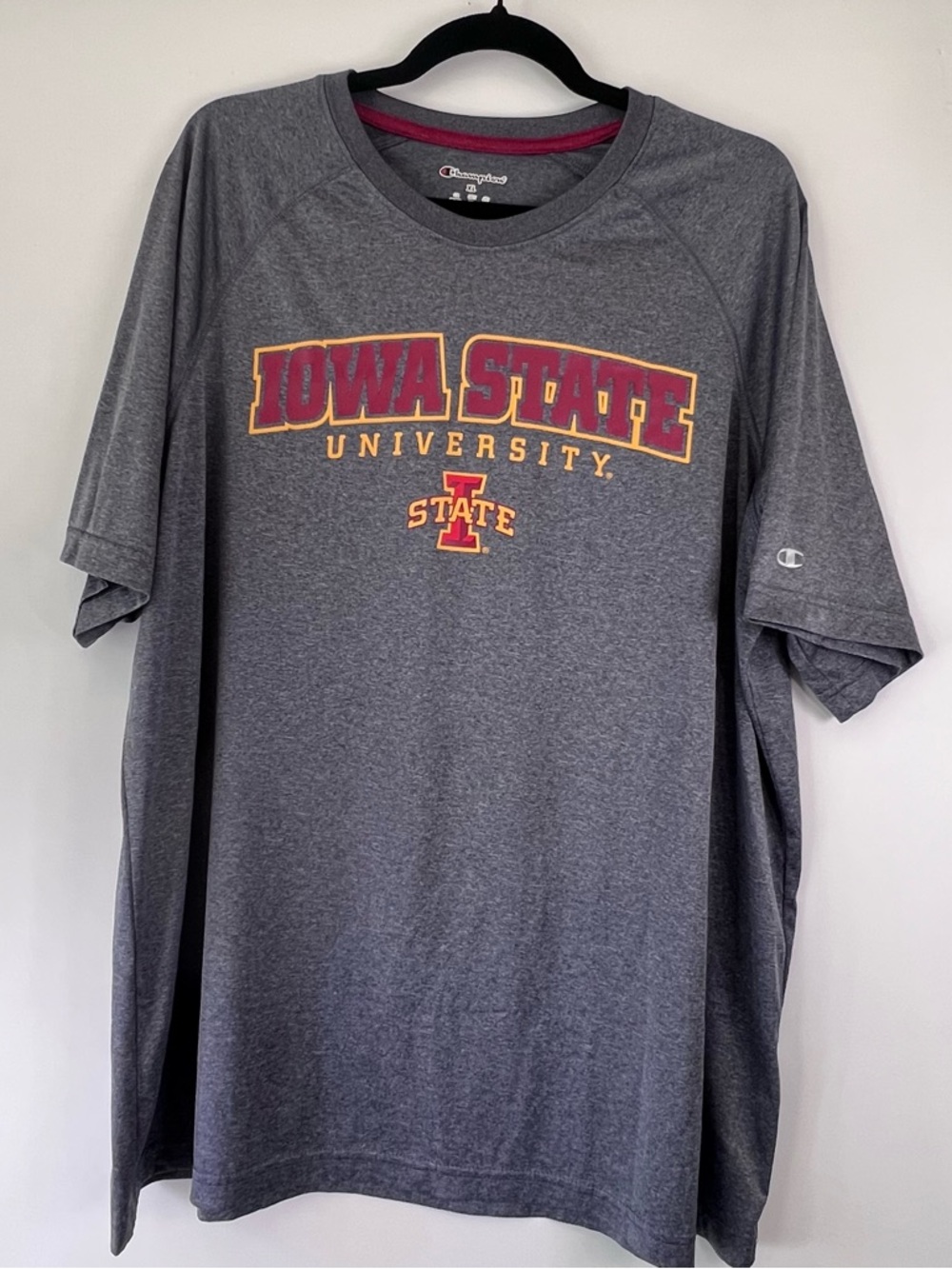 Champion Gray Iowa State University Short Sleeve Tee Iowa Cyclones Mens XL